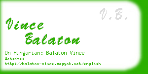 vince balaton business card